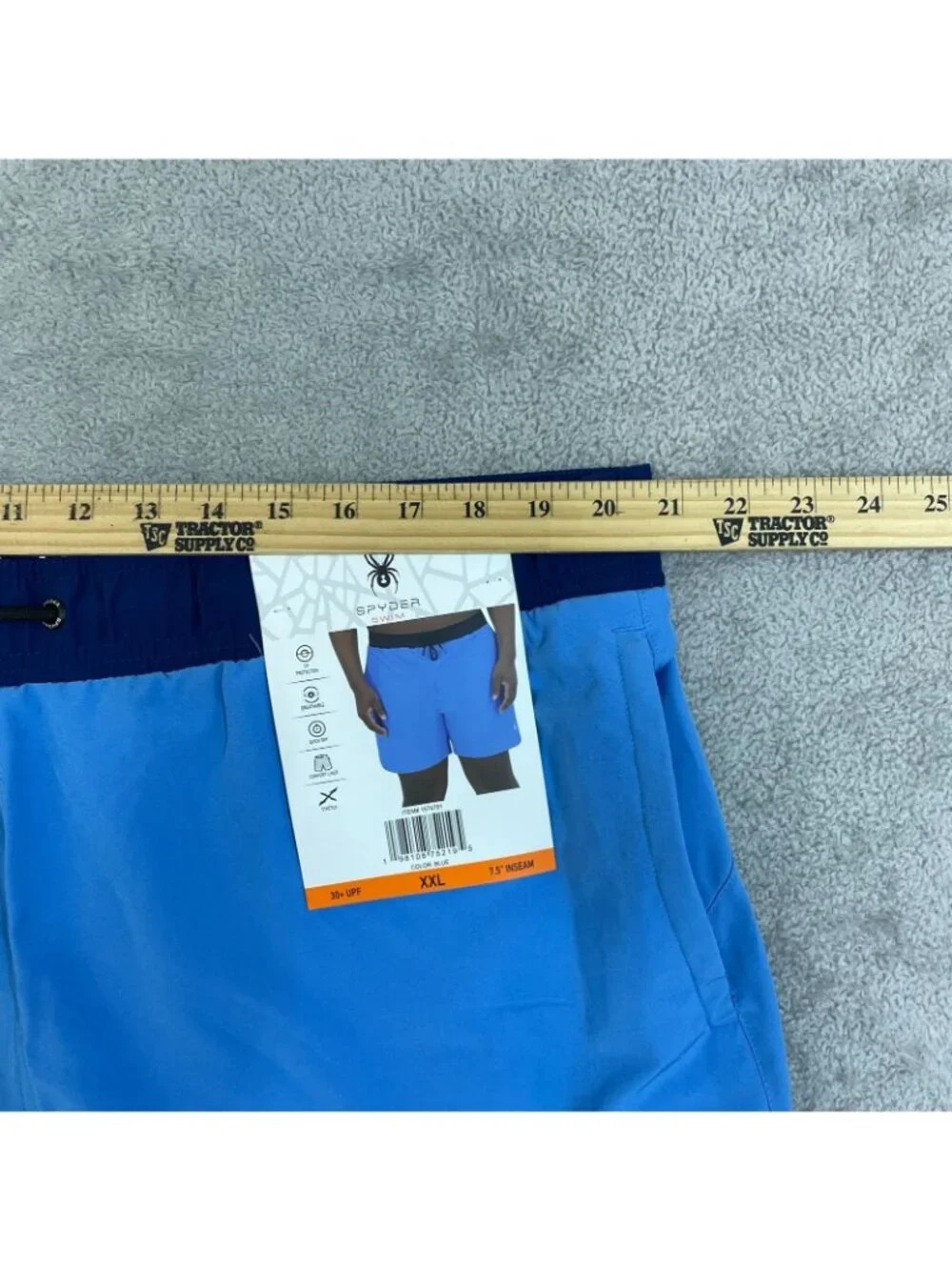 NWT Spyder Swim Men's XXL Blue Swim Shorts With UV Protection Quick Dry